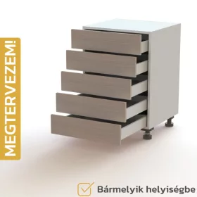   Egyedileg tervezhető bútorelem - F05, Fiók | Fiók | Fiók | Fiók | Fiók
